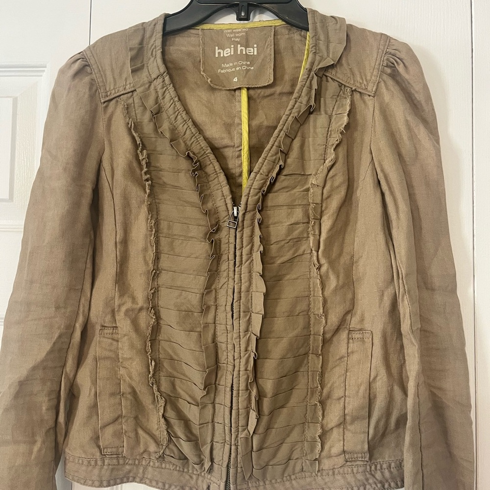 Anthropologie Hei Hei RuffleTan Jacket